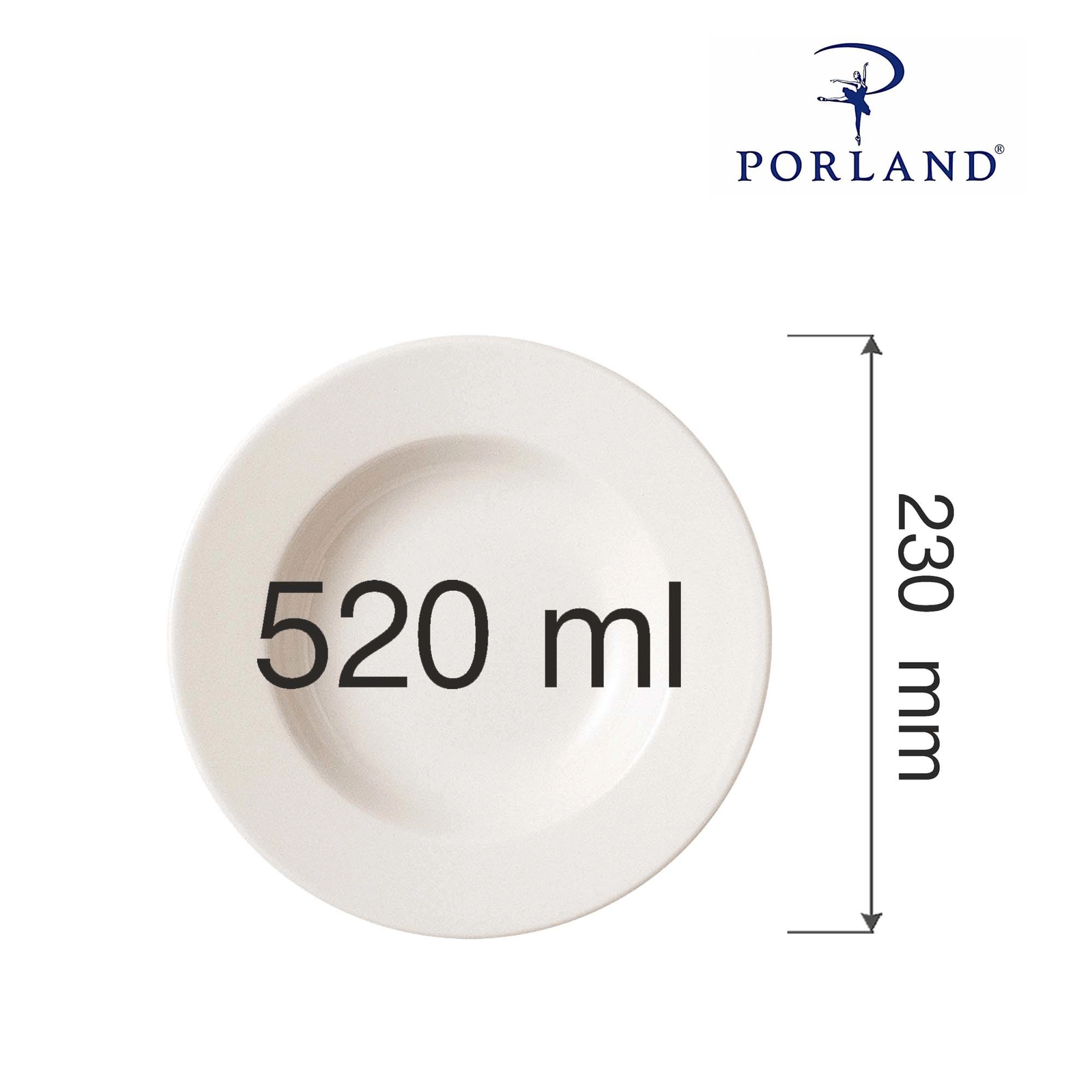 Talerz głęboki z płaskim rantem, Ø230 mm | PORLAND, Dove