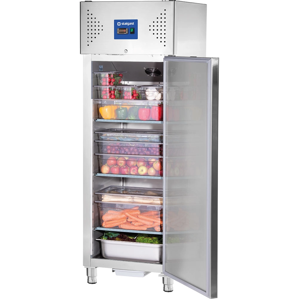 Szafa chłodnicza 2-drzwiowa ze stali nierdzewnej na nóżkach, GN 2/1, 600 l, 540×680×1380 mm | STALGAST, 830592