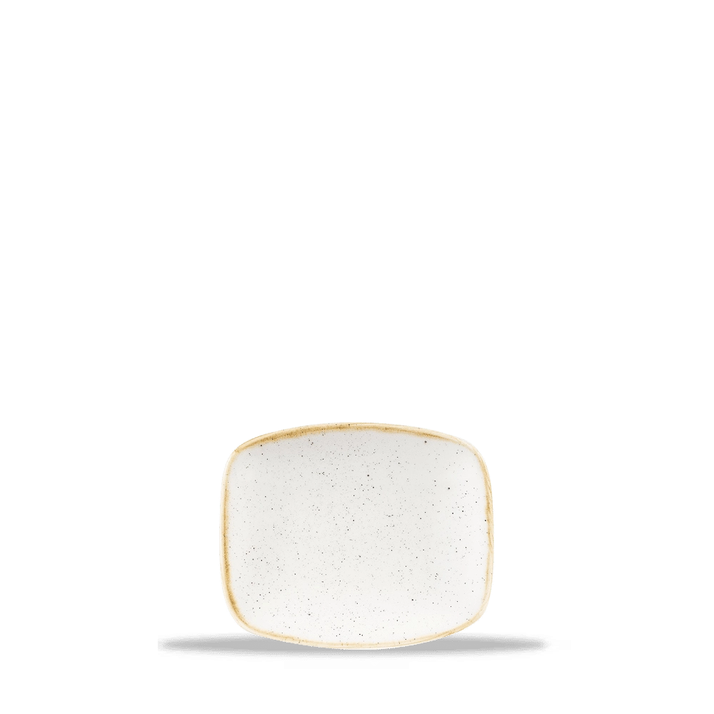 Talerz podłużny szefa kuchni, 150×130 mm | CHURCHILL, Stonecast Barley White