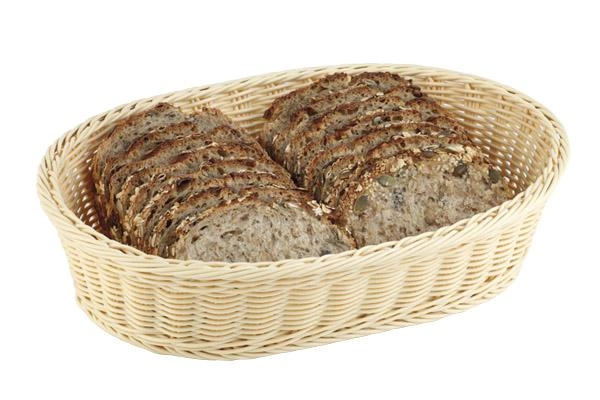 Koszyk owalny z polipropylenu 285x170x85 mm, brązowy | APS, Economic