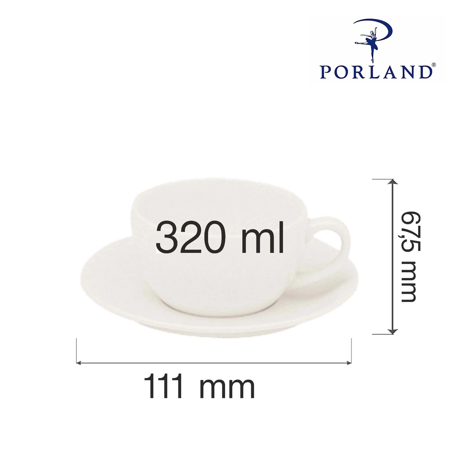 Filiżanka elegancka, 320 ml | PORLAND, Dove