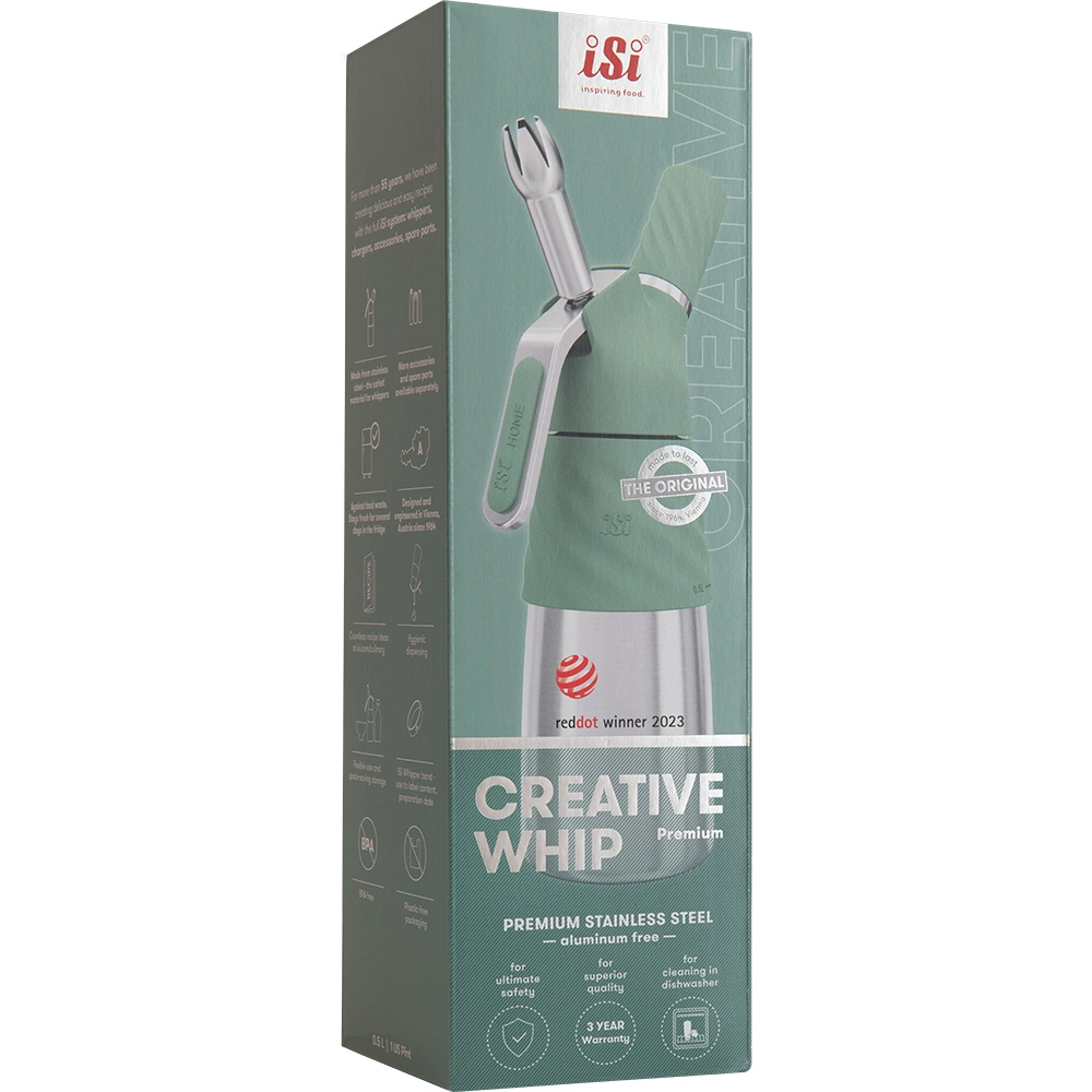 Syfon do bitej śmietany 0,5 l, zielony | ISI, Creative Whip Premium