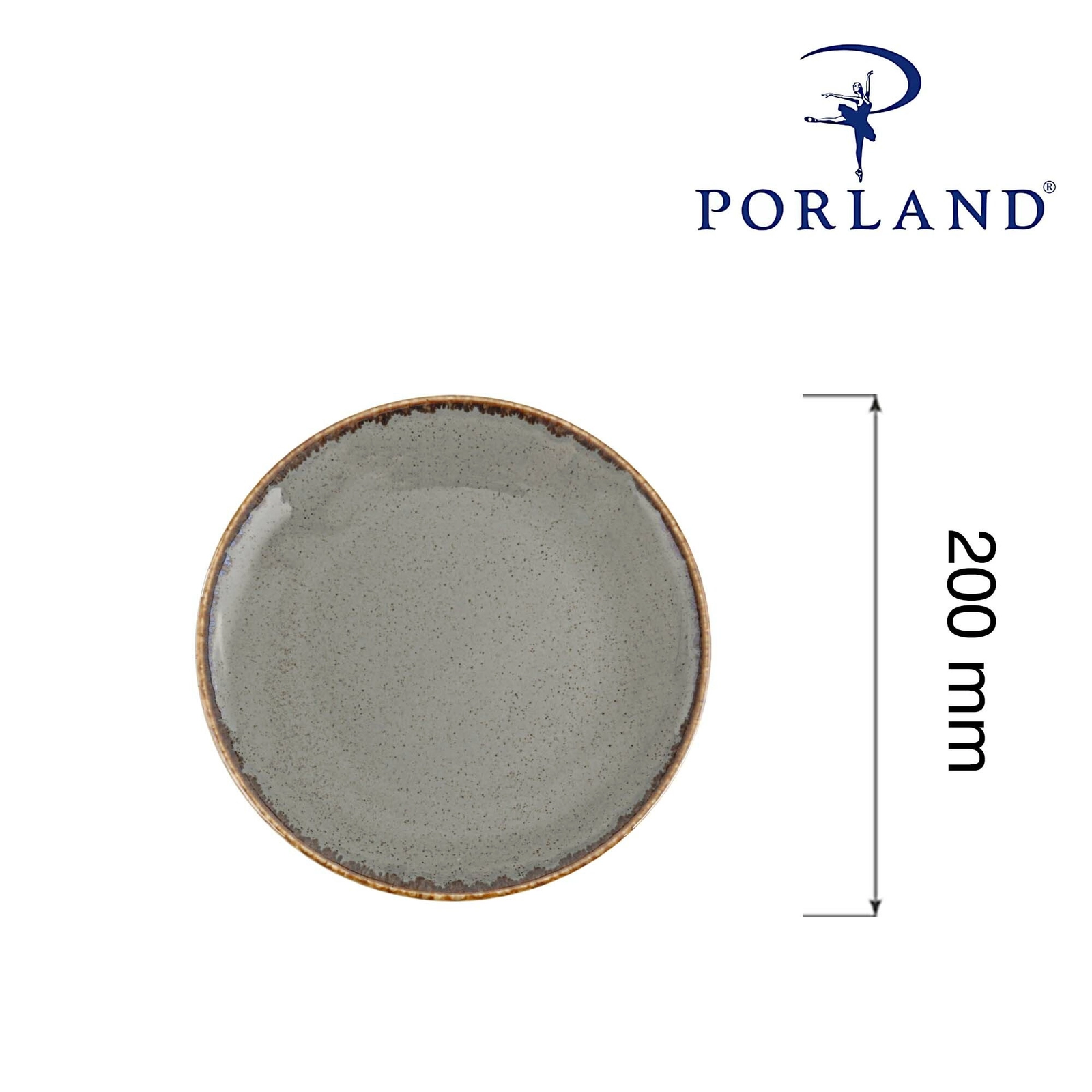Talerz płytki, Ø200 mm, ciemnoszary | PORLAND, Seasons Stone