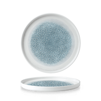 Talerz płytki z rantem, Ø260 mm | CHURCHILL, Raku Topaz Blue