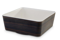 Miska kwadratowa z melaminy 240x240 mm 3,5 l, dąb/kremowa | APS, Universal