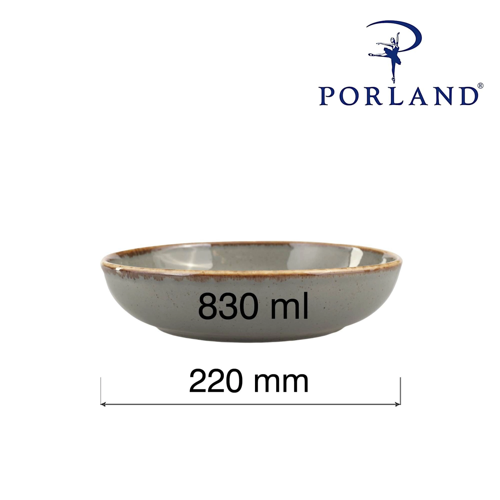 Miska płytka, Ø220 mm, ciemnoszara | PORLAND, Seasons Stone