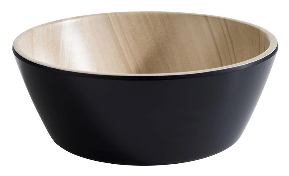 Miska melaminowa 0,25 l Ø125×45 mm, czarno-beżowa | APS, Frida