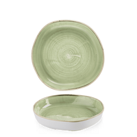 Misa z wysokim rantem o organicznym kształcie, 230×50 mm | CHURCHILL, Stonecast Sage Green