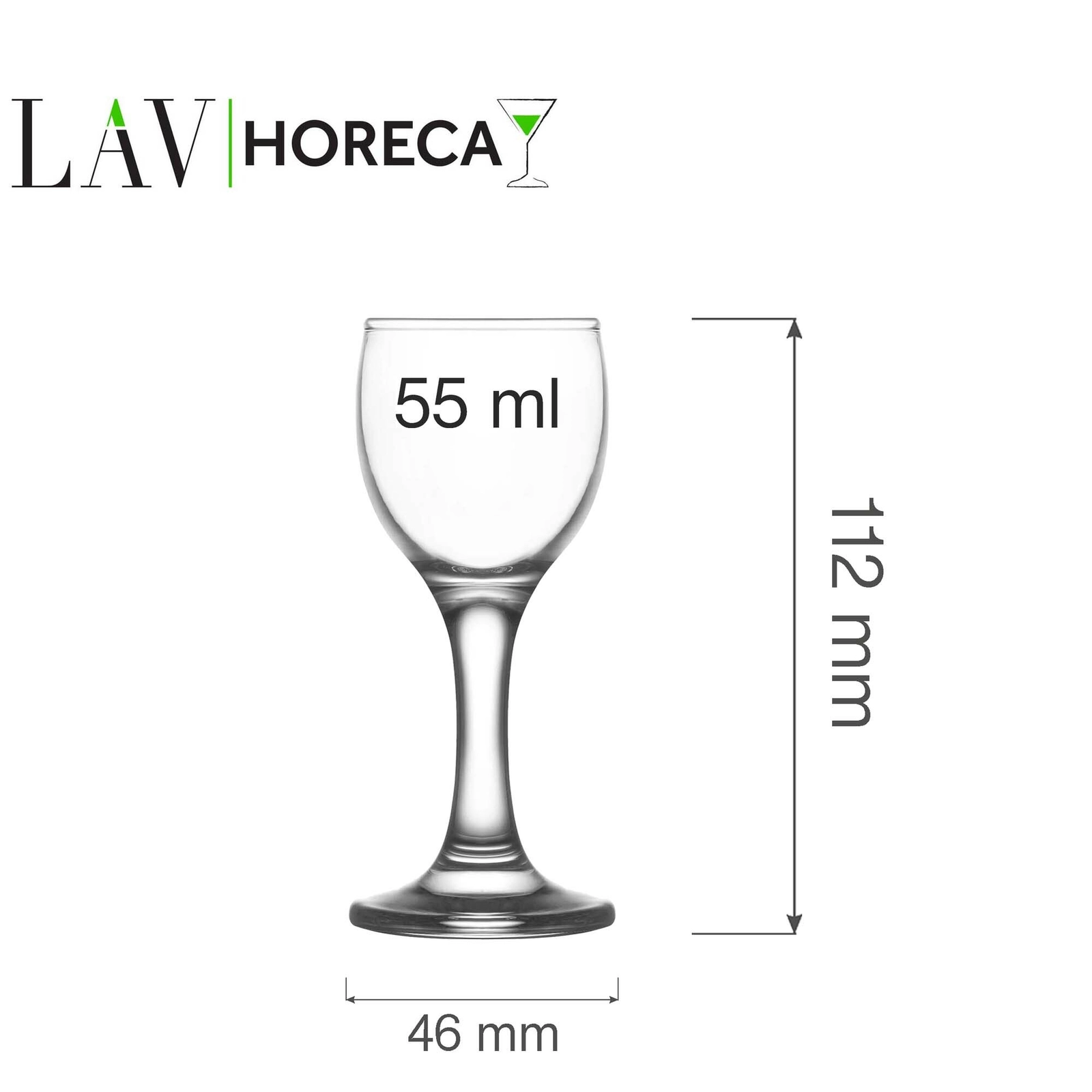 Kieliszek do wódki i likieru, 55 ml | LAV, Sofia