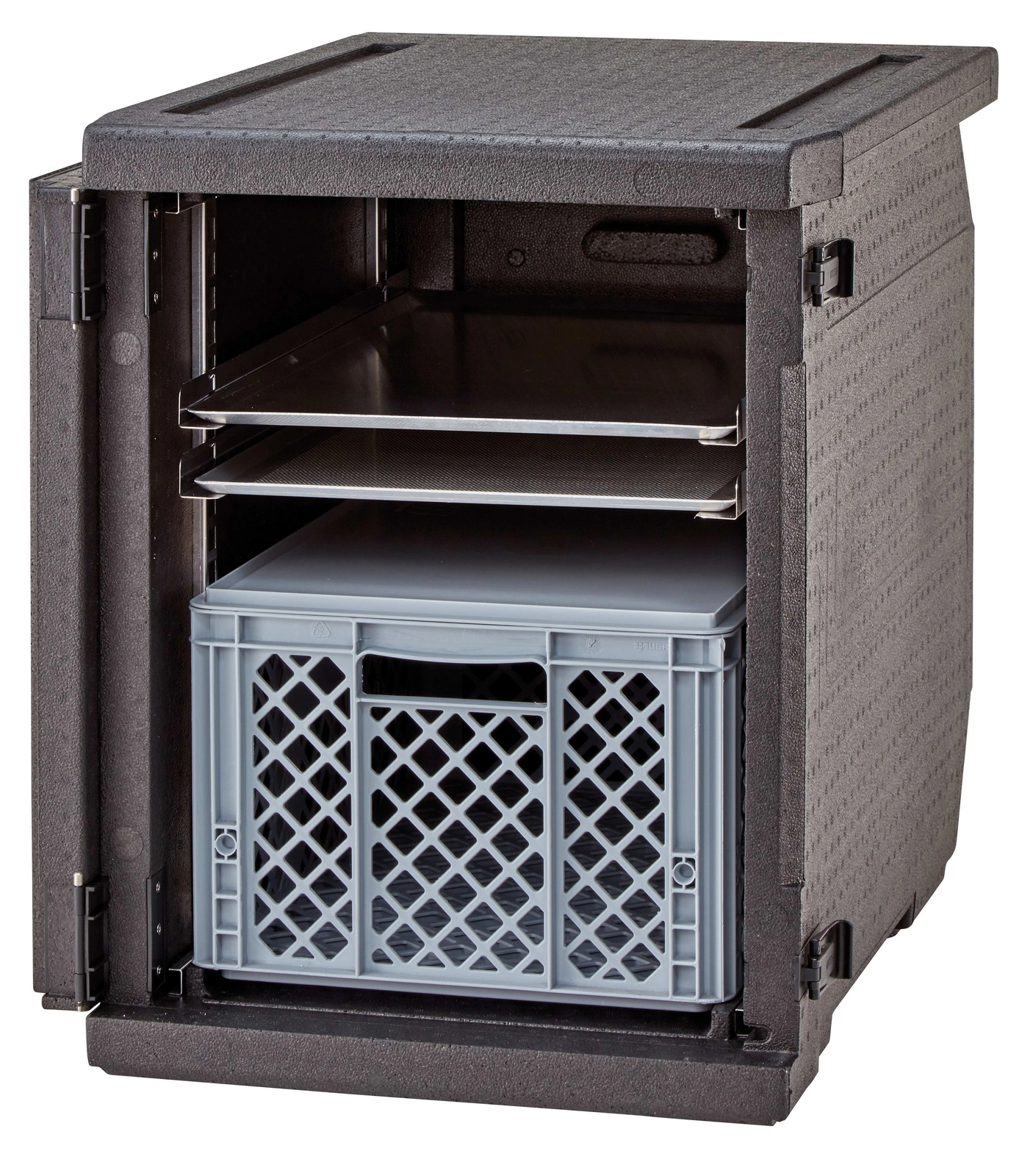 Pojemnik termoizolacyjny, 155 l, głębokość 615 mm, ładowany od przodu, 770x540x687 mm, czarny | CAMBRO, EPP4060FADJR110
