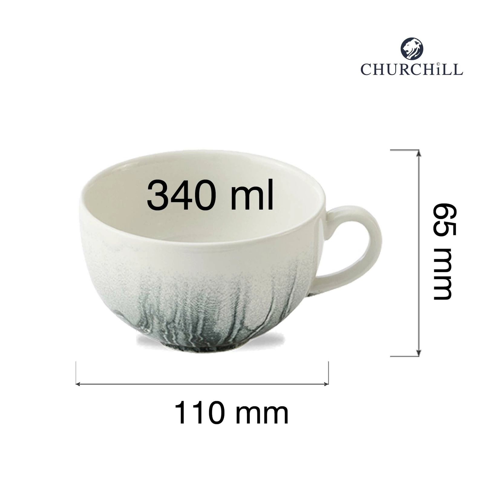 Filiżanka do cappuccino, 340 ml, kremowa | CHURCHILL, Tide Black