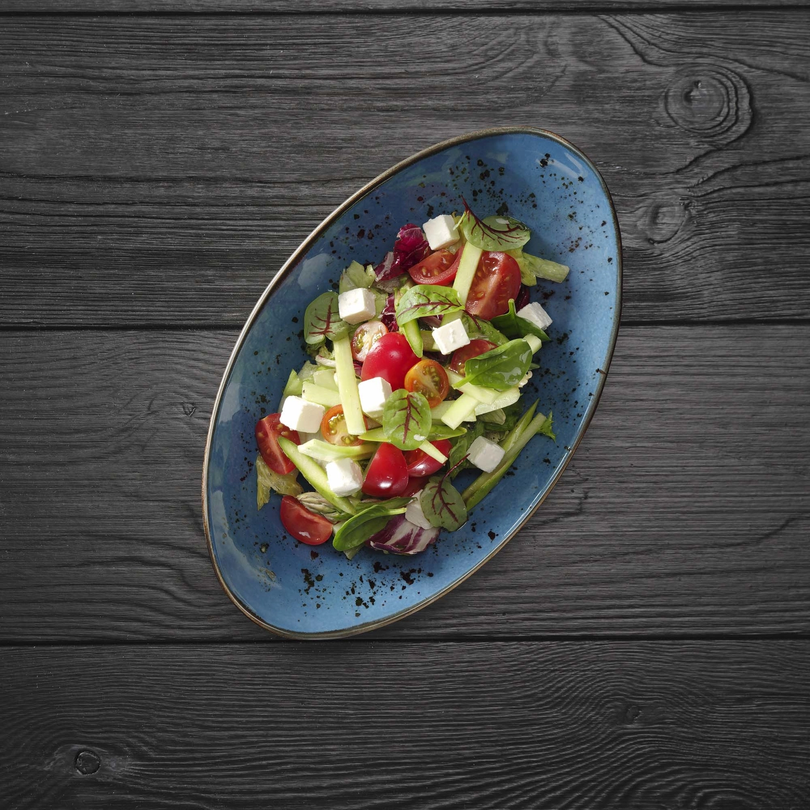 Talerz o organicznym kształcie, 350x210 mm, niebieski | FINE DINE, Iris
