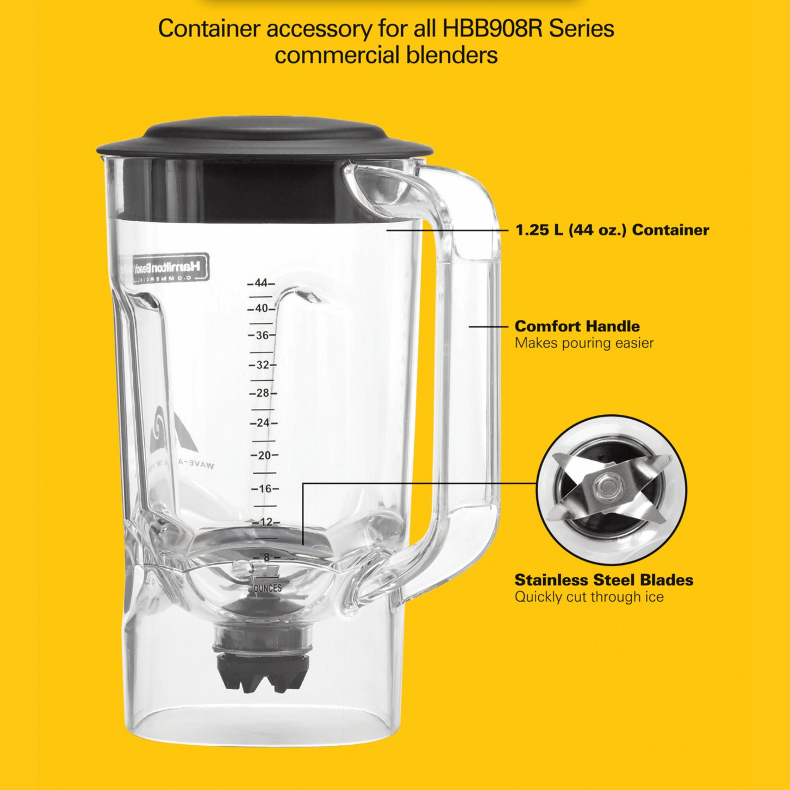 Dzbanek z poliwęglanu do blendera HBB908R, 1,25 l | HAMILTON BEACH COMMERCIAL, 6126-908R