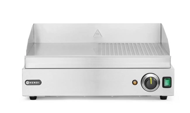 Płyta grillowa 1/2 gładka, 1/2 ryflowana, 230 V, 2,4 kW | HENDI, Profi Line