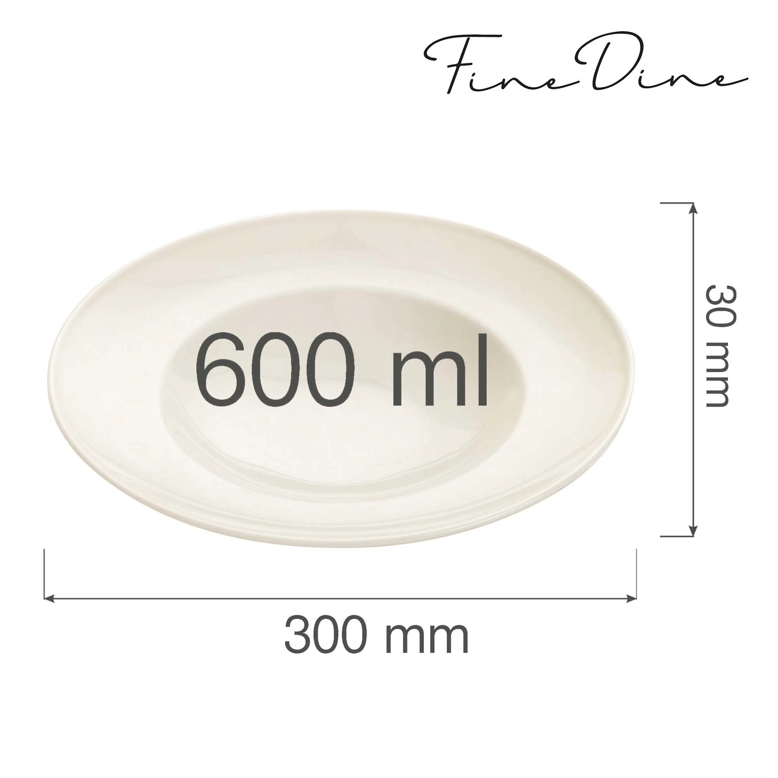 Talerz do pasty, Ø300 mm | FINE DINE, Crema