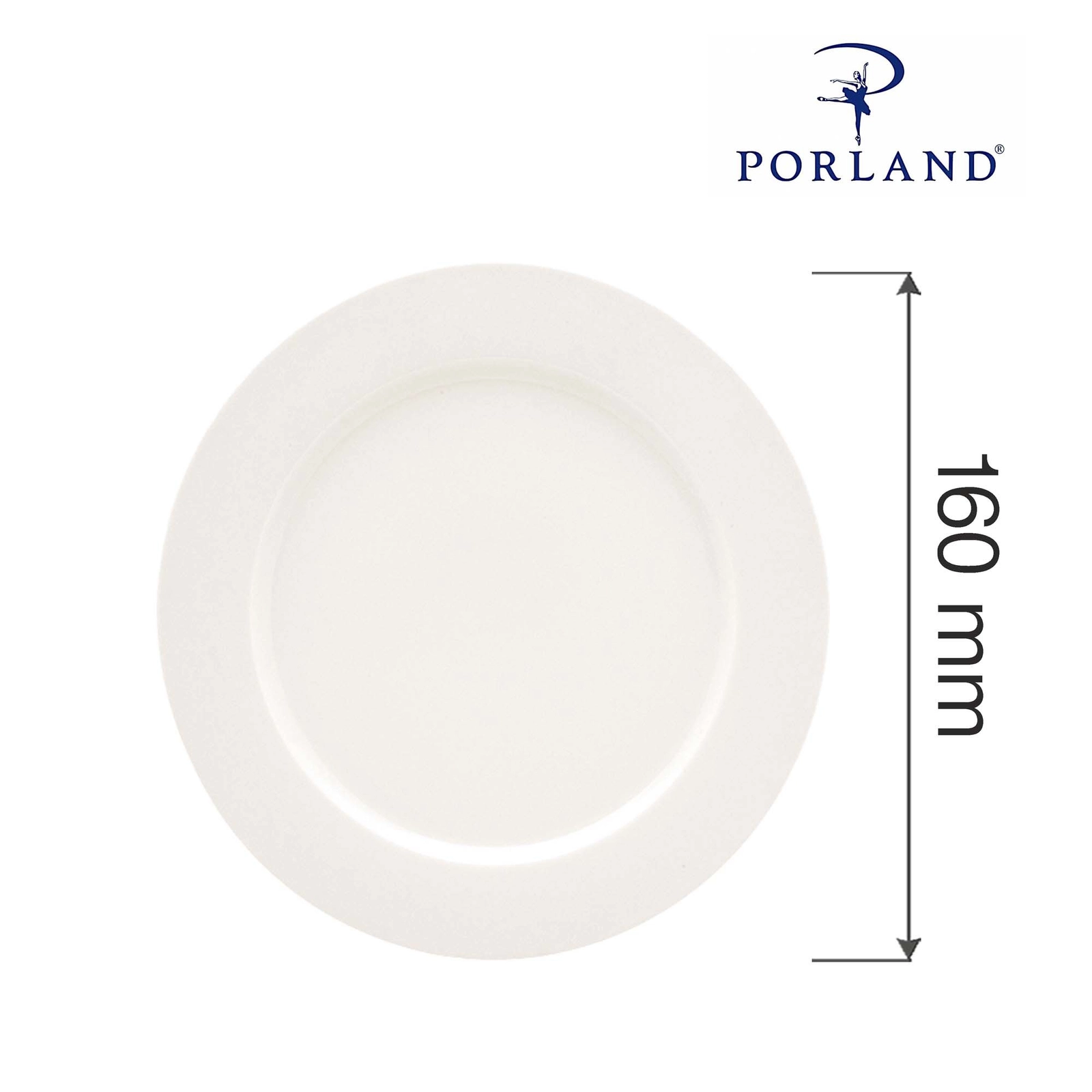 Talerz płytki z płaskim rantem, Ø160 mm | PORLAND, Dove