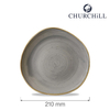 Talerz płytki o organicznym kształcie, Ø210 mm | CHURCHILL, Stonecast Peppercorn Grey