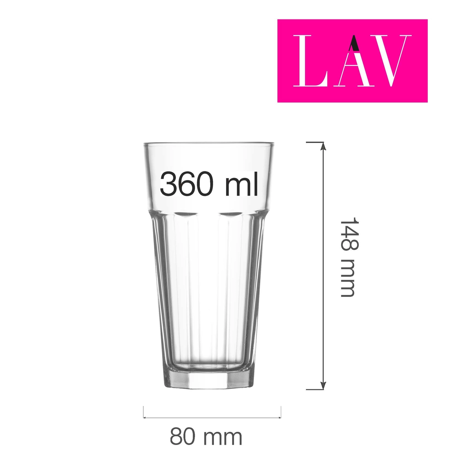Szklanka wysoka long drink, 360 ml | LAV, Aras