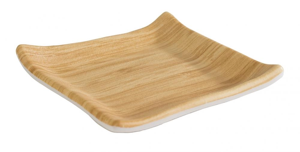 Taca melaminowa 100×100×20 mm, brązowa | APS, Bamboo