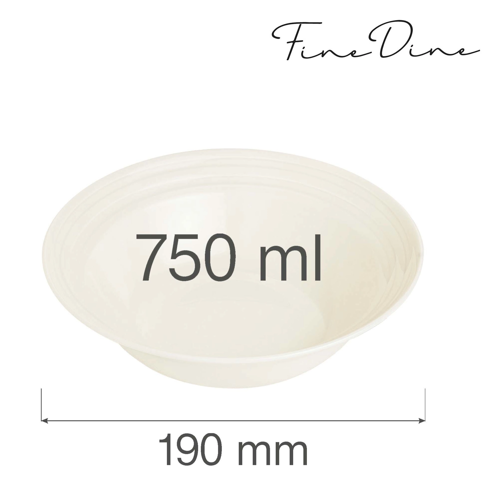 Miska, 750 ml, Ø190 mm | FINE DINE, Crema