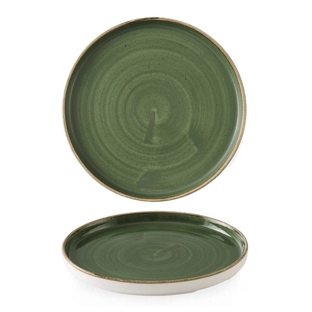 Talerz płytki z rantem Ø260 mm, zielony | CHURCHILL, Stonecast Sorrel Green