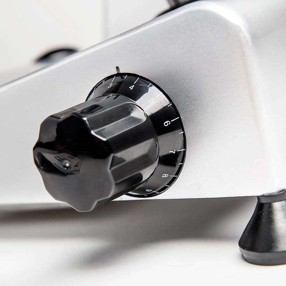 Krajalnica do wędlin i serów z powłoką nieprzywierającą, nóż Ø250 mm, 0.32 kW, 380x490x380 mm | STALGAST, 722252