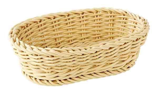 Koszyk owalny z polipropylenu 190x120x60 mm, jasnobeżowy | APS, Profi Line