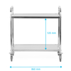 Wózek kelnerski 2-półkowy ze stali nierdzewnej uchwyt o profilu kwadratowym 850x450x900 mm | TECHNICA, Silver Line