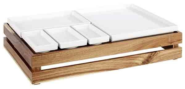 Skrzynka do serwowania 555x350x105 mm, z drewna | APS, Superbox