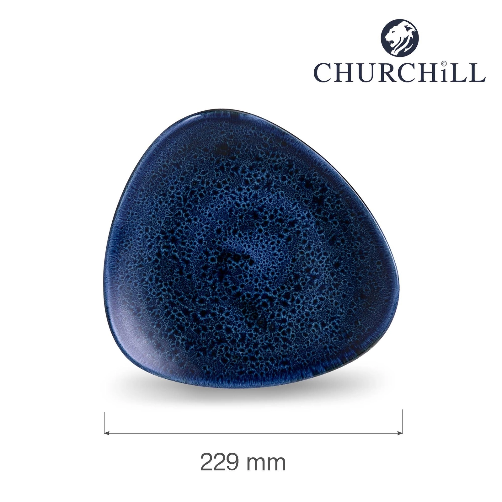 Talerz trójkątny, Ø229 mm | CHURCHILL, Stonecast Plume Ultramarine
