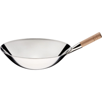Patelnia wok ze stali nierdzewnej, szczotkowana, o średnicy 400 mm | STALGAST, 037401