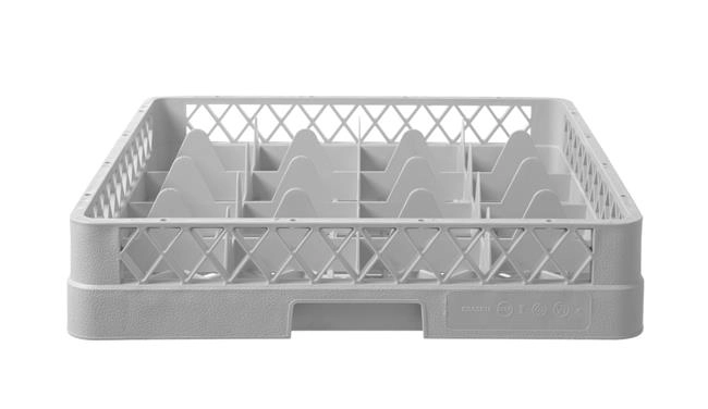 Kosz do szkła 500×500 mm, z polipropylenu, 16 przegródek 113x113 mm | HENDI, 877043