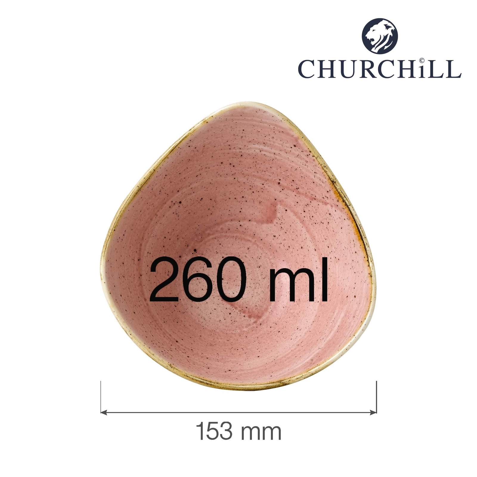 Miska trójkątna, Ø153 mm, 260 ml | CHURCHILL, Stonecast Petal Pink