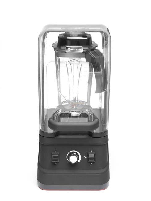 Blender barmański z obudową wyciszającą, czarny, 2,5 l, 220-240V, 1,68 kW, 250x300x540 mm | HENDI, 230688