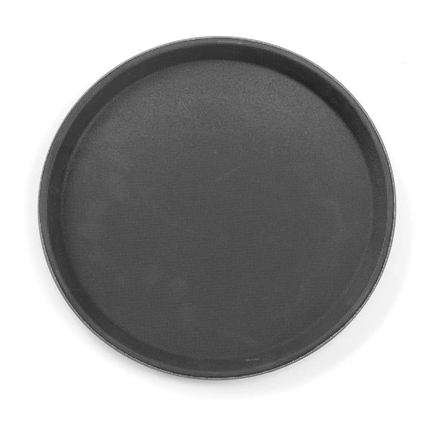 Taca do serwowania ⌀280 mm z polipropylenu, antypoślizgowa, czarna | HENDI, 878125