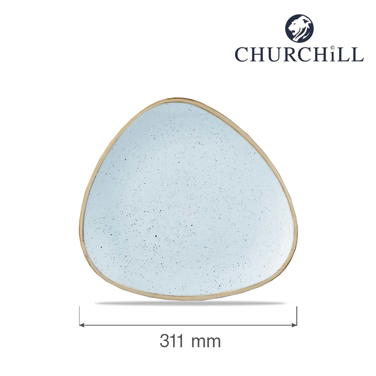 Talerz trójkątny, Ø311 mm | CHURCHILL, Stonecast Duck Egg Blue