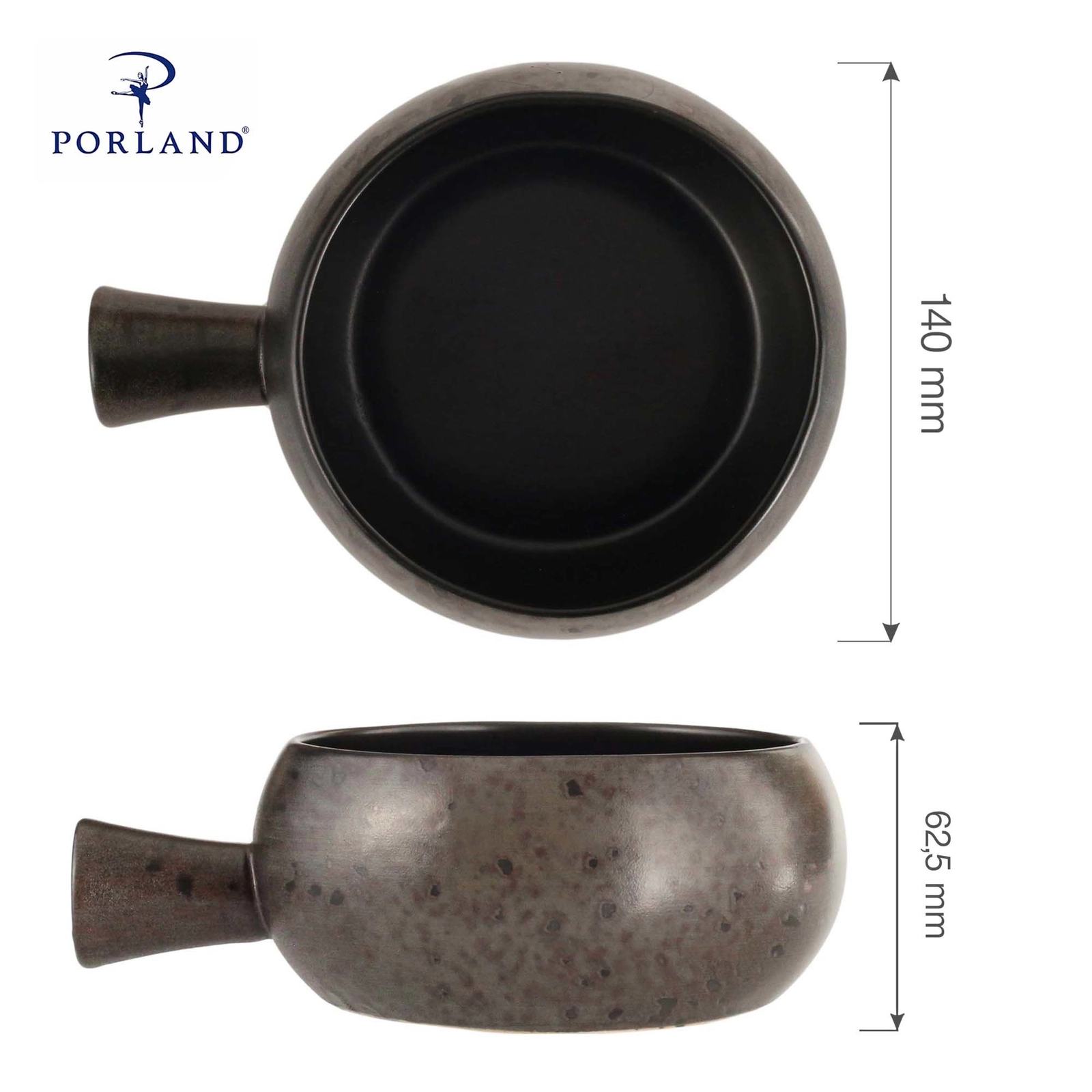 Miska z uchwytem, 600 ml, Ø140 mm | PORLAND, Ironstone