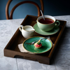 Spodek do cappuccino, Ø160 mm | CHURCHILL, Stonecast Sage Green