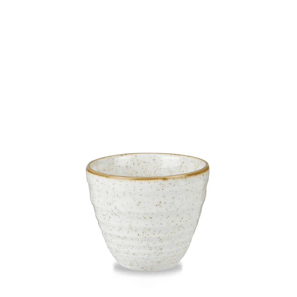 Kubek na frytki ryflowany, 100×80 mm, 280 ml | CHURCHILL, Stonecast Barley White