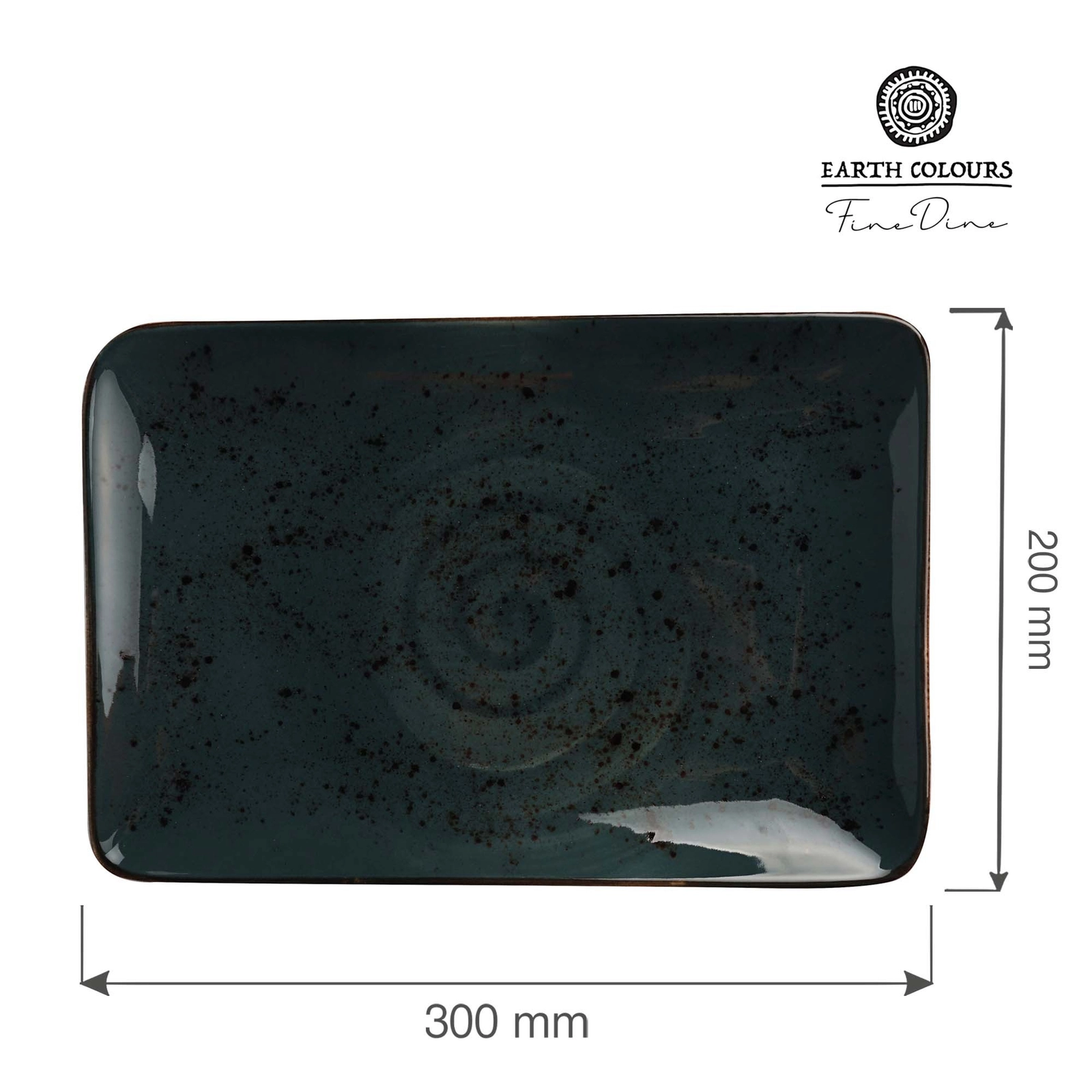 Talerz prostokątny, 300x200 mm, szary | FINE DINE, Arando
