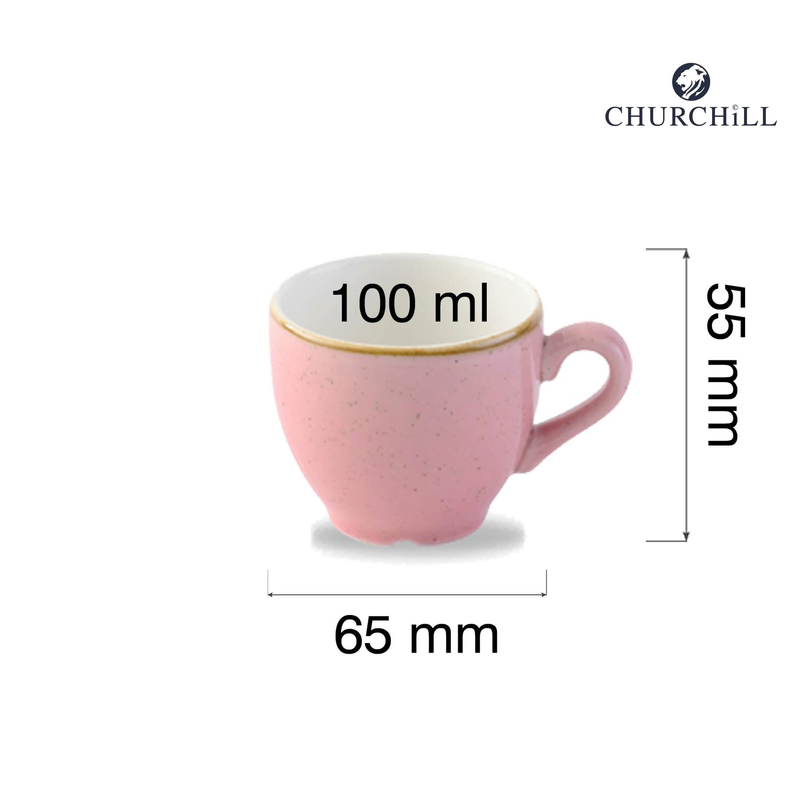 Filiżanka do espresso Ø65 mm, 90 ml, różowa | CHURCHILL, Stonecast Petal Pink