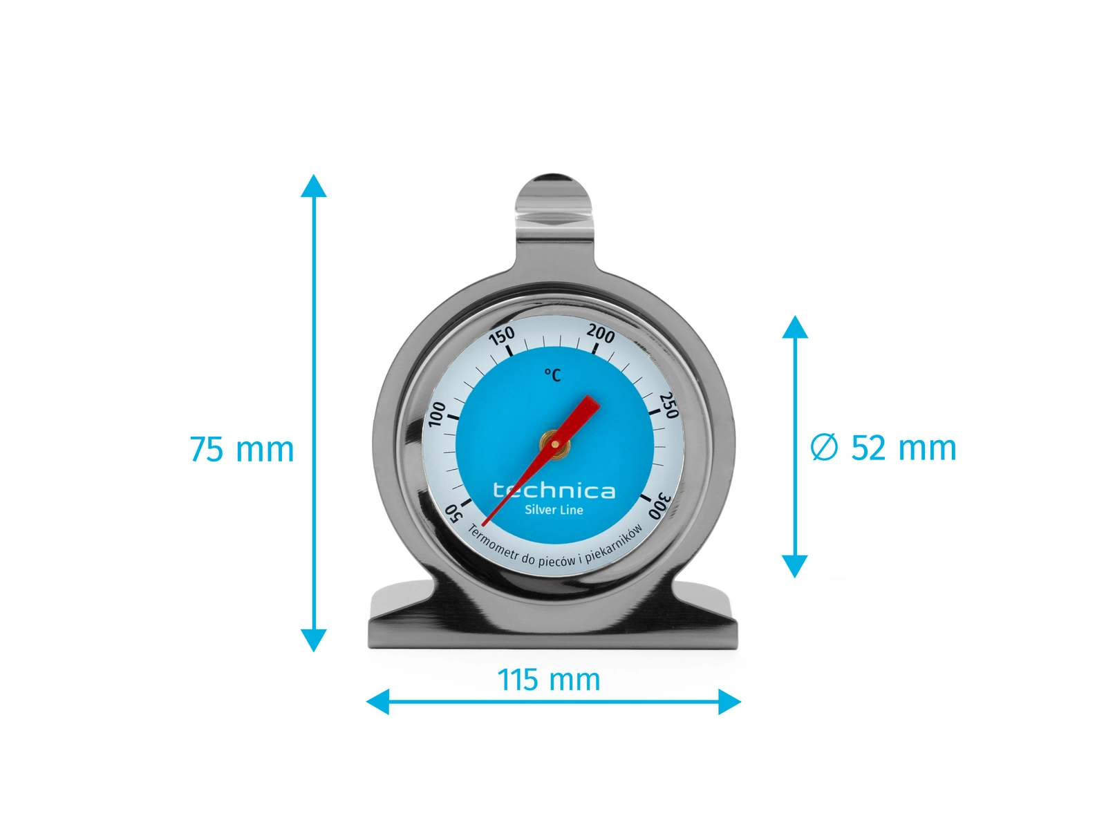 Termometr uniwersalny do pieców i piekarników od 50 do 300°C | TECHNICA, Silver Line