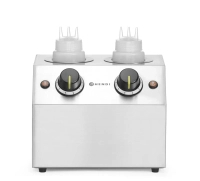 Podgrzewacz do sosów podwójny, 1,3 l, 220-240 V, 0,4 kW, 270x223x282 mm | HENDI, 201725