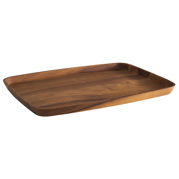 Deska do serwowania 350x250x20 mm, z drewna akacjowego, brązowa | APS, 899