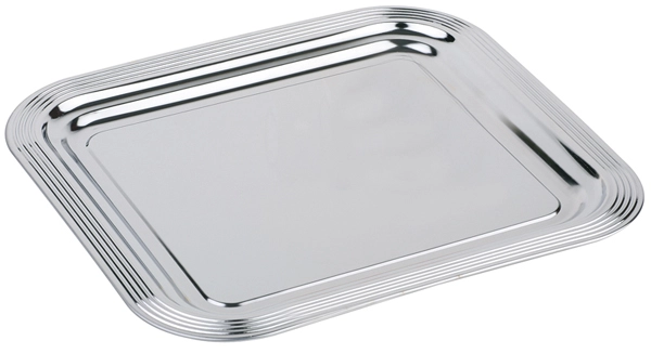 Taca prostokątna do serwowania 352×325 mm, chromowana | APS, Classic