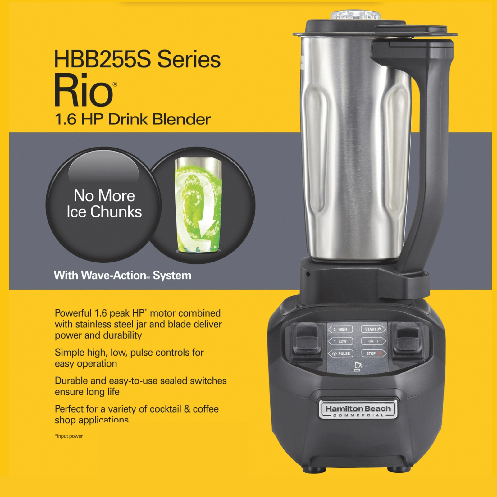 Blender barmański, 0,95 l, 168x216x429 mm, 1,19 kW | HAMILTON BEACH COMMERCIAL, Rio®