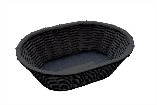 Koszyk owalny 230x170x65 mm z polipropylenu, czarny | APS, Wicker Look