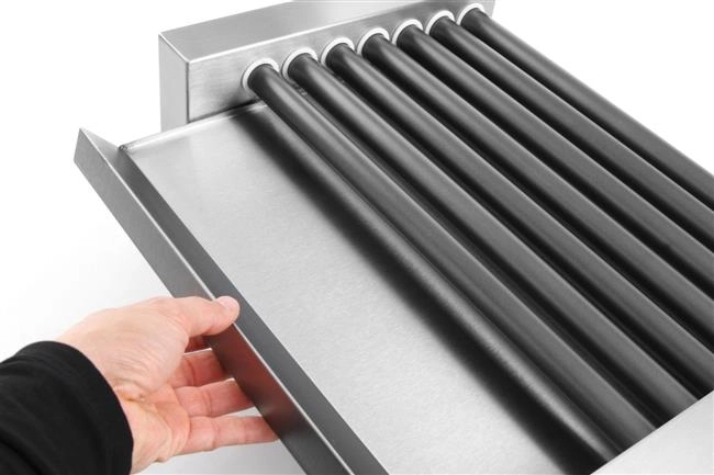 Podgrzewacz rolkowy do parówek jednostrefowy, 9 rolek, 230 V, 0,94 kW, 520x425x175 mm | HENDI, 268605