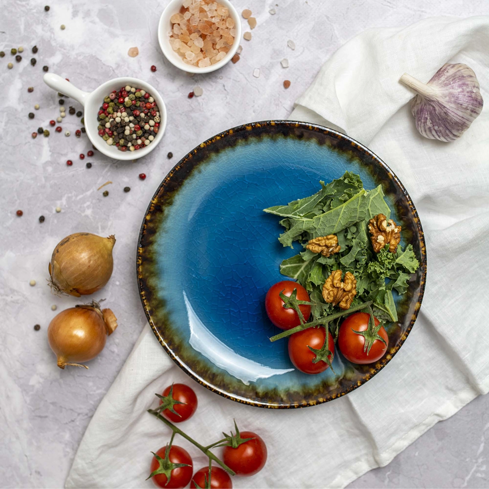 Talerz o organicznym kształcie, 270×190 mm | FINE DINE, Lazur