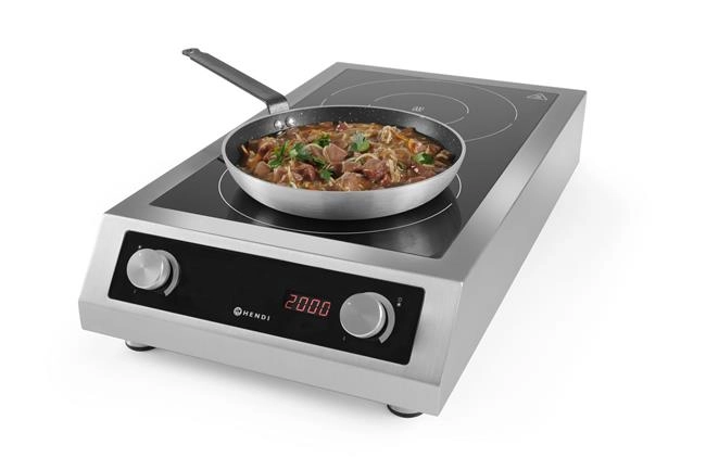 Kuchenka indukcyjna podwójna, 7 kW, 400 V, 405×700×145 mm | HENDI, Profi Line
